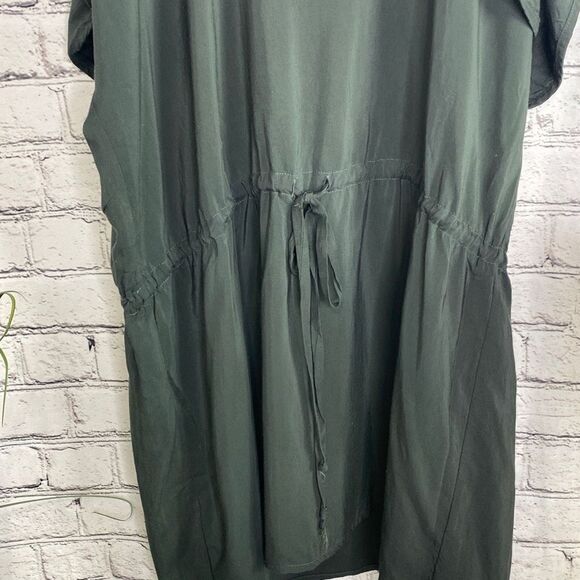 Mason green cutout shoulders short sleeves drawstring‎ waist shift dress size 6 - Picture 4 of 13